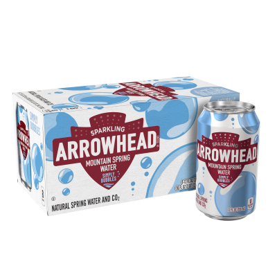 Arrowhead Sparkling Simply Bubbles Product detail 12oz can 8 pack