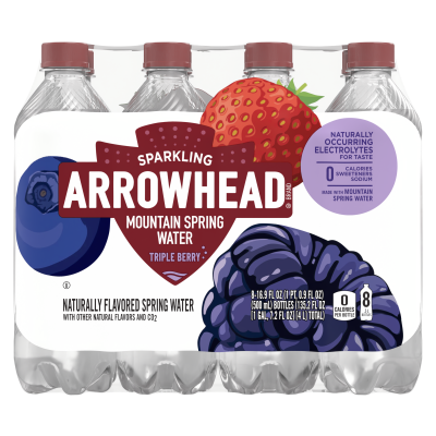 Arrowhead Sparkling Triple Berry Product detail 500mL 8 pack front view